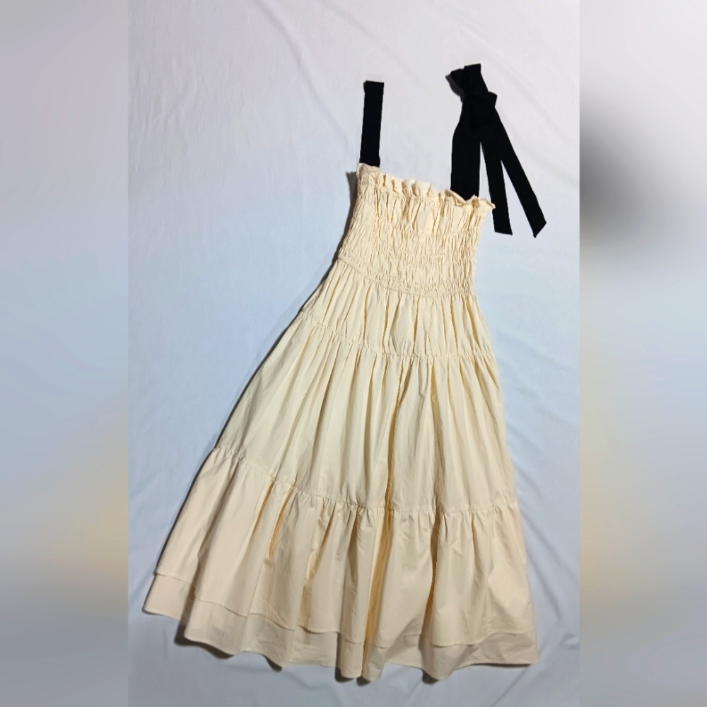 Ciao Lucia Cream Dress with Black Straps - Picture 6 of 9